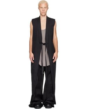 Rick Owens Tower Long Lab Vest - Black