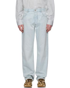 Bottega Veneta Jean Droit Bleu À Effet Décoloré - Multicolore