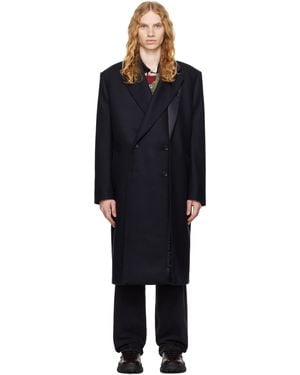 Y. Project Double-Breasted Wool Melton Coat - Black