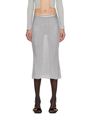 Jacquemus Jupe midi 'la jupe brilho' argentée - guirlande - Noir