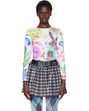 Chopova Lowena Splat Wet Fitted Jersey T-Shirt - Blue