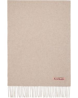 Acne Studios Fringe Wool Narrow Scarf - Natural
