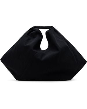 MM6 by Maison Martin Margiela ブラック ソフト コットン ドレープ トートバッグ