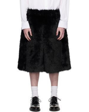 Simone Rocha Short Noir En Fourrure Synthétique Exclusif À Ssense