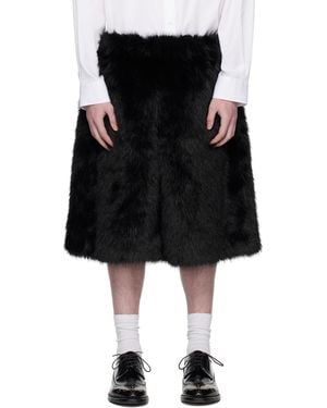 Simone Rocha Ssense Exclusive Faux-Fur Shorts - Black