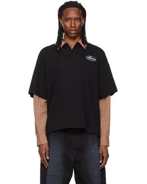 we11done 'Se11Done' Layered Long-Sleeve Polo - Black