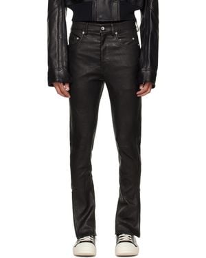 Rick Owens 'Suicide' Edition Temple Rev Leather Trousers - Black