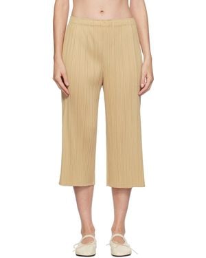 Pleats Please Issey Miyake Monthly Colours August Trousers - Natural