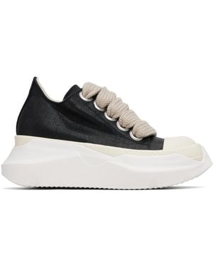 Rick Owens Hollywood Jumbo Laces Abstract Low Sneak Trainers - Black