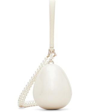 Simone Rocha Off- Pearl Crossbody Micro Egg Bag - White