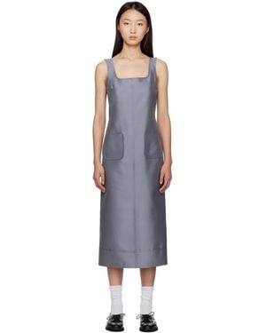 Thom Browne グレー コラム マキシワンピース - ブラック