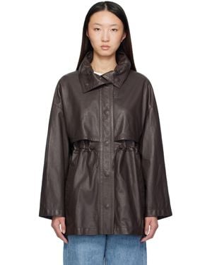 The Row Herbie Leather Jacket - Black