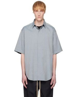 Fear Of God ブルー 半袖 オックスフォードシャツ - グレー