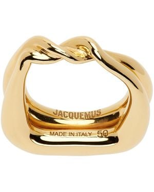 Jacquemus Bague 'la bague nodi' dorée - les sculptures - Métallisé