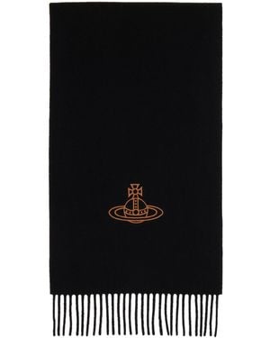 Vivienne Westwood Embroidered Scarf - Black