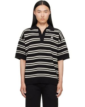Amiri Ma Stripe S/S Polo - Black