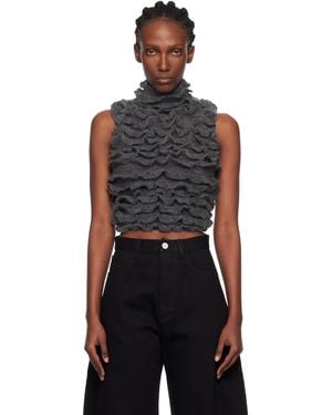 Alaïa Ruffled Mohair-Blend Turtleneck Top - Black