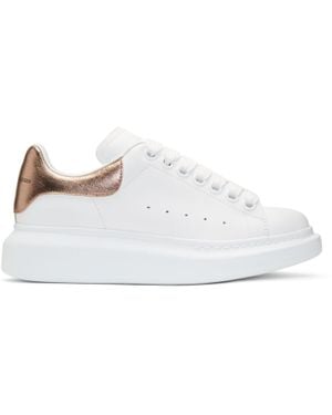 McQueen White And Rose Gold Oversized Trainers