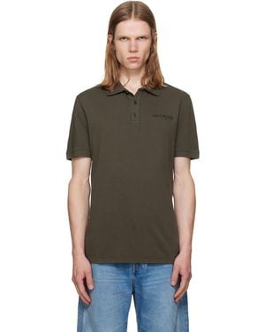 Balmain Khaki Small Vintage Embroidery Slim Fit Polo - Brown