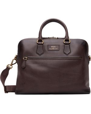 Polo Ralph Lauren Porte-Document Brun En Cuir Grainé - Marron