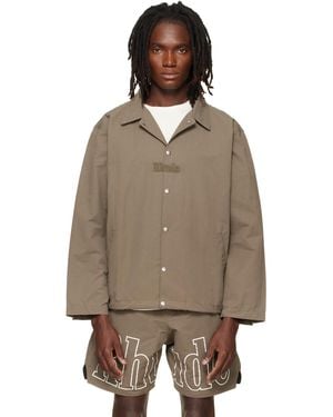 Rhude Taupe Logo Coaches Jacket - Brown