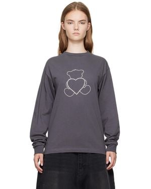 we11done グレー Pearl Bear 長袖Tシャツ - パープル