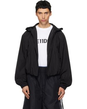 we11done Gathered Neck Hoodie Jacket - Black