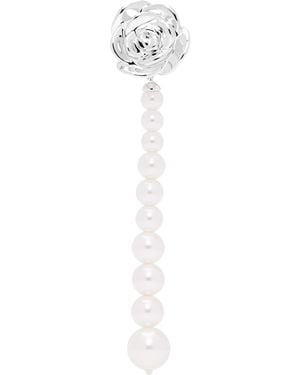 ShuShu/Tong Yvmin Edition Faux-Pearl Chain Rose Single Earring - Black