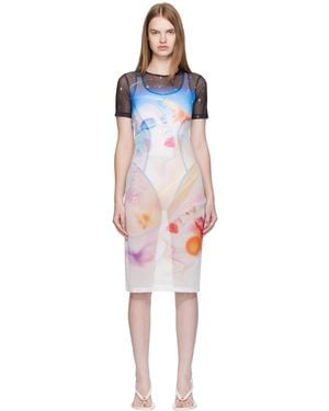 CASABLANCA Printed Mesh Dress - Multicolour