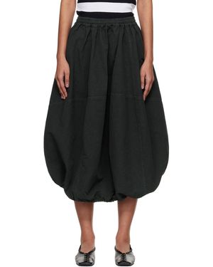 YMC Jupe Midi Parachute Kaki - Noir