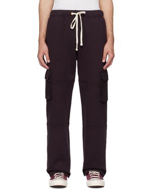 Les Tien Pantalon Cargo Mauve En Molleton Épais - Bleu