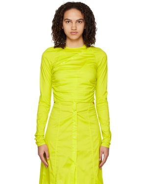 Ganni Yellow Press-stud Blouse