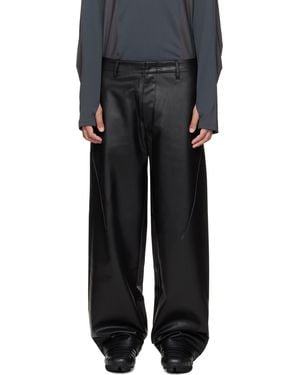 J EONGL I Ssense Exclusive Cicada Faux-Leather Pants - Black