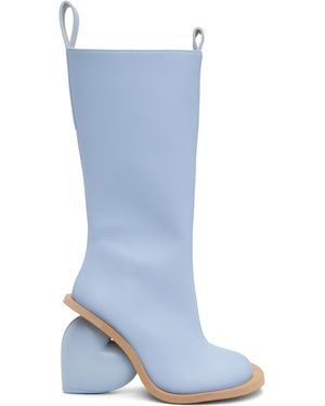 Yume Yume Bottes Hautes Bleues À Talon En Forme De Cœur