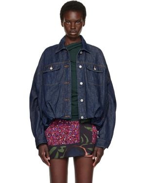 Dries Van Noten Dropped Shoulder Denim Jacket - Blue