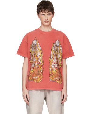 Who Decides War Rhinestone Flame Glass T-Shirt - Red