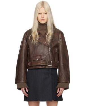 Holzweiler ブラウン Joana レザー バイカージャケット