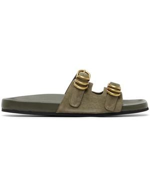 Rag & Bone Khaki Rue Suede Sandals - Black