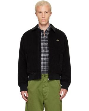Lacoste Padded Corduroy Bomber Jacket - Black