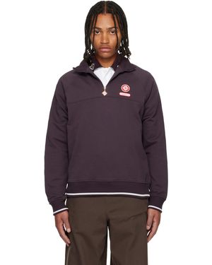 CASABLANCA Burgundy Quarter Zip Laurel Sweatshirt - Purple
