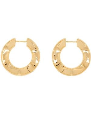 Bottega Veneta Gold Hoop Earrings - Black
