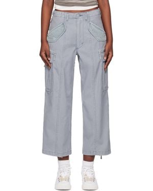 R13 Cropped Cargo Trousers - Black