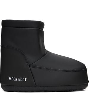 Moon Boot No Lace Rubber Boots - Black