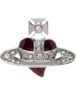 Vivienne Westwood Diamante Heart Stud Single Earring - Metallic