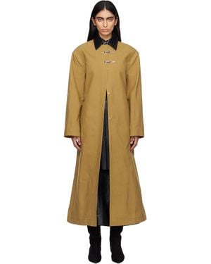 Nanushka Khaki Zofia Coat - Black