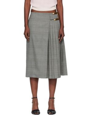 Balmain Prince Of Wales Jacquard Midi Skirt - Black