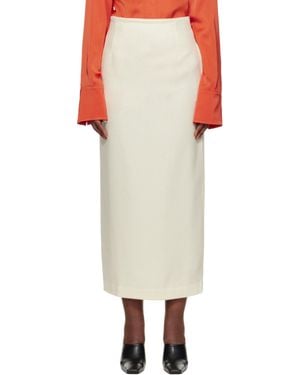 AURALEE Off- Airy Smooth Cashmere Maxi Skirt - Natural