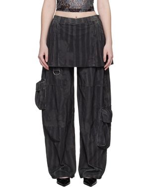 Collina Strada Lawn Skirt Cargo Trousers - Black
