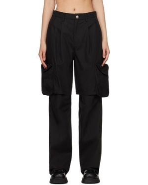 lesugiatelier Layered Cargo Pants - Black