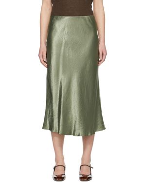 MM by Max Mara Jupe midi Alessio en satin - Vert